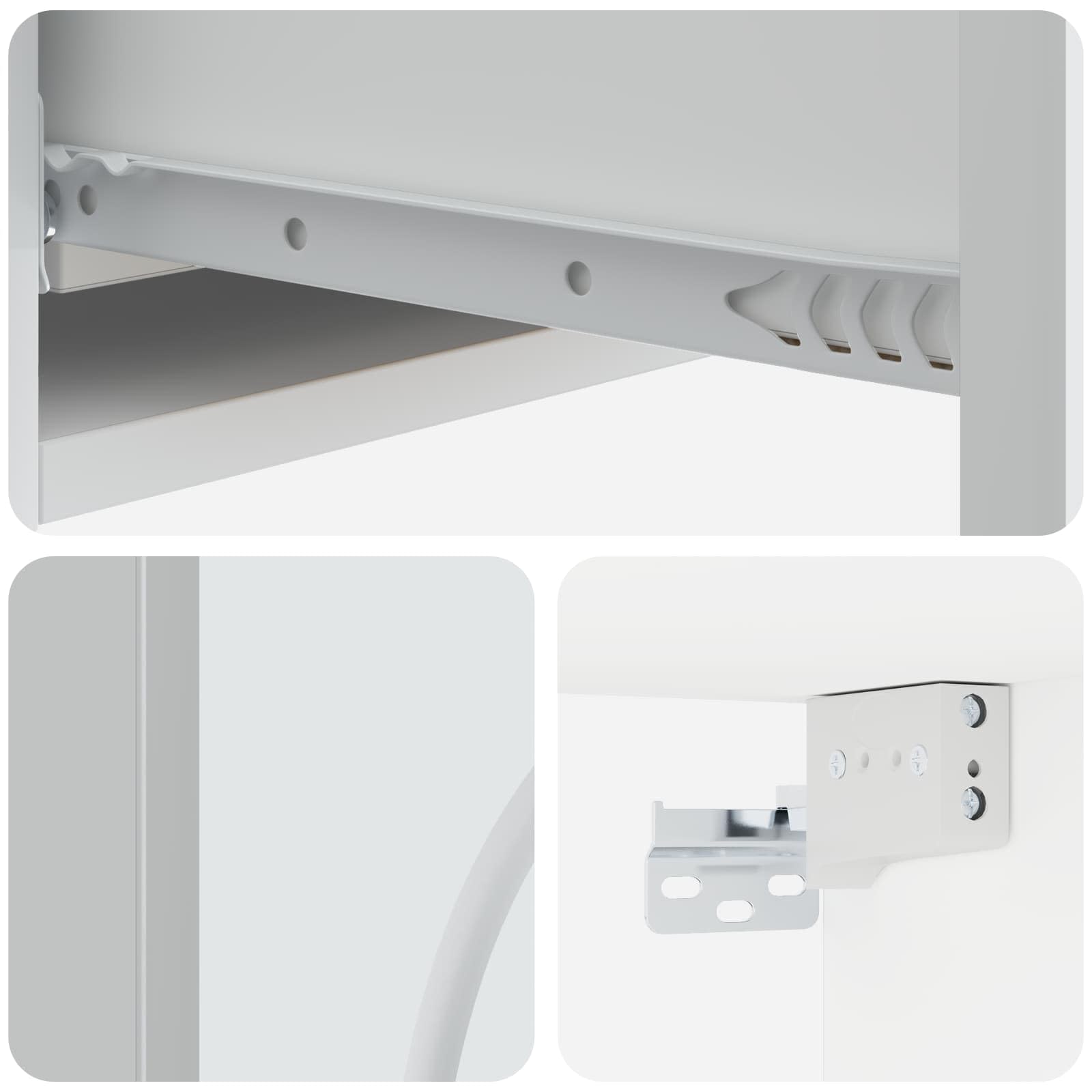 Tavolino da parete in legno bianco, 87,5 x 34,5 x 17 cm, con cassetto, per soggiorno, ufficio, corridoio, versatile, organizer multiuso