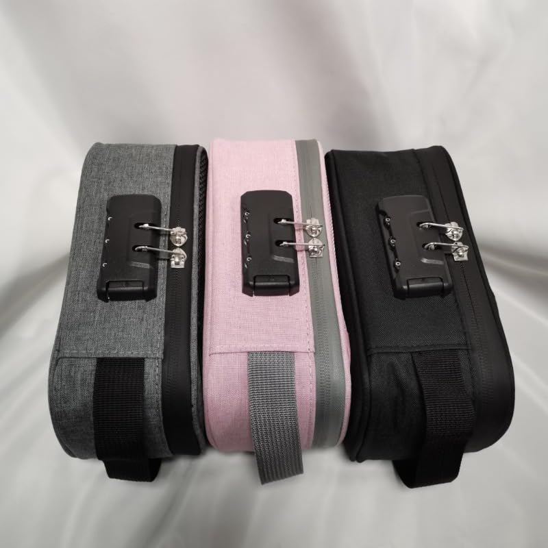 Borsa Porta Trucchi con Lucchetto a Combinazione, Organizer da Viaggio Portatile per Uomo/Donna, Scatola per Trucchi con Chiusura, borsette da Toilette per la Bellezza.