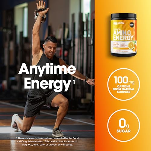 Image of Optimum Nutrition Amino Energy - Pre Workout with Green Tea, BCAA, Amino Acids, Keto Friendly, Green Coffee Extract, Energy Powder - Citrus Spritz, 9.5 Ounce, 30 Servings (Packaging May Vary)
