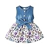 Saeaby Baby Girl Dress Toddler Girl Summer Clothes Infant Sleeveless Dress Denim Flower Sundress Cute Dresses for Girl