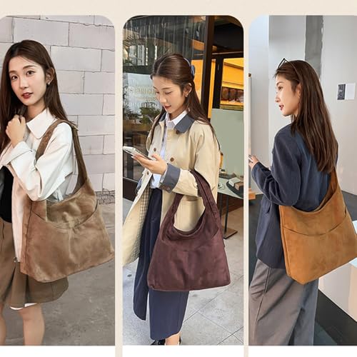 Sac en daim de qualité supérieure, l'élégance texturée d'un grand cabas à bandoulière chic - 4