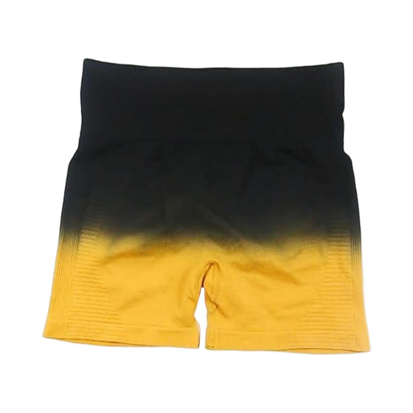 Summer Yoga Shorts Elastic Butt Lifting Underwear Sports Shorts for Training Yellow Small-image-35