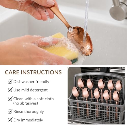 Image of Nestasia Stainless Steel 12 Piece Cutlery Set for Dining Table - Rust & Stain Resistant Spoons with Glossy Finish | Rose Gold PVD-Coated Flatware Set for Home, Kitchen & Gifting