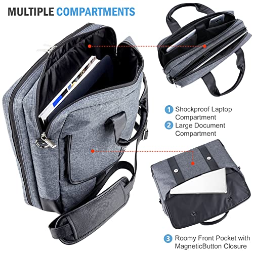 ROXIE Laptop Messenger Bag Briefcase for Men Women 13 14 15.6 17.3 Inch Messenger Shoulder Work Bag3