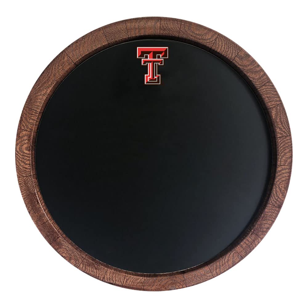 The Fan-Brand NCAA Texas Tech Red Raiders - Chalkboard Faux Barrel Top Sign - Sports Team Bar Sign Décor: Home, Dorm, Garage, Office, Fan Cave