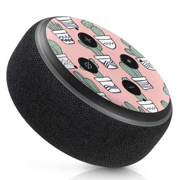 Skinit Decal Audio Skin Compatible with Amazon Echo Dot 3 - Officially Licensed Pink Cactus Design