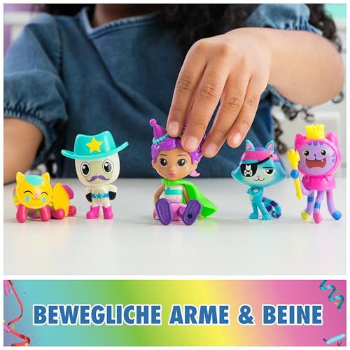 DREAMWORKS GABBY'S DOLLHOUSE - Party-Figuren Geschenkset, Party Gabby mit 6 Katzen-Figuren im festlichen Outfit, ab 3 Jahren – Ansicht 5