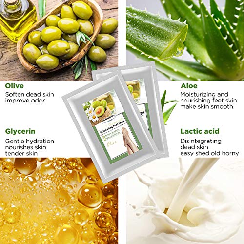 Foot Peeling Mask, Luckyfine 2 Pairs of Foot Mask Callus Removal, Foot Mask for dry, aging, cracked heels etc., Exfoliating calluses calluses and dead skin