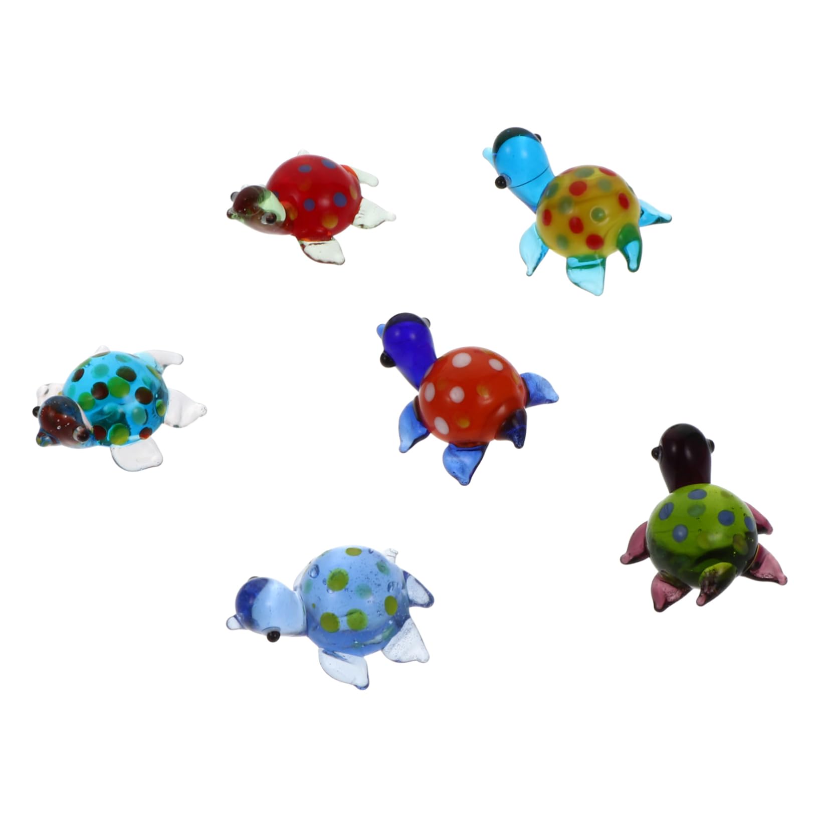 Cabilock 12 Piezas Decoración De Pecera Tortuga Decorativa Tortuga De Cristal Práctica Mini Tortuga Artesanías De Vidrio Estatuilla De Tortuga Decoración del Hogar Acuario Paisajismo