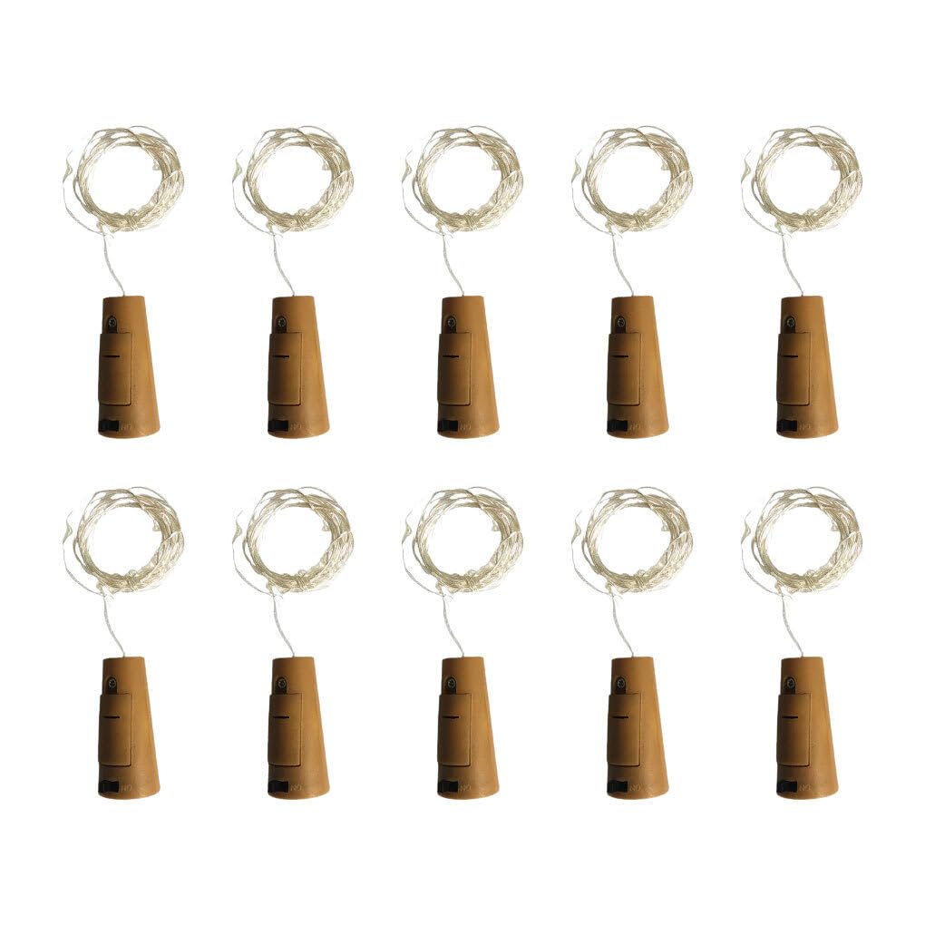 YIUPEDRFG 10piece Fairy Lights for Wine Bottles Magical Atmosphere with Easy-to-Operate Cork Lights Wine Bottle Light Plastic, Green