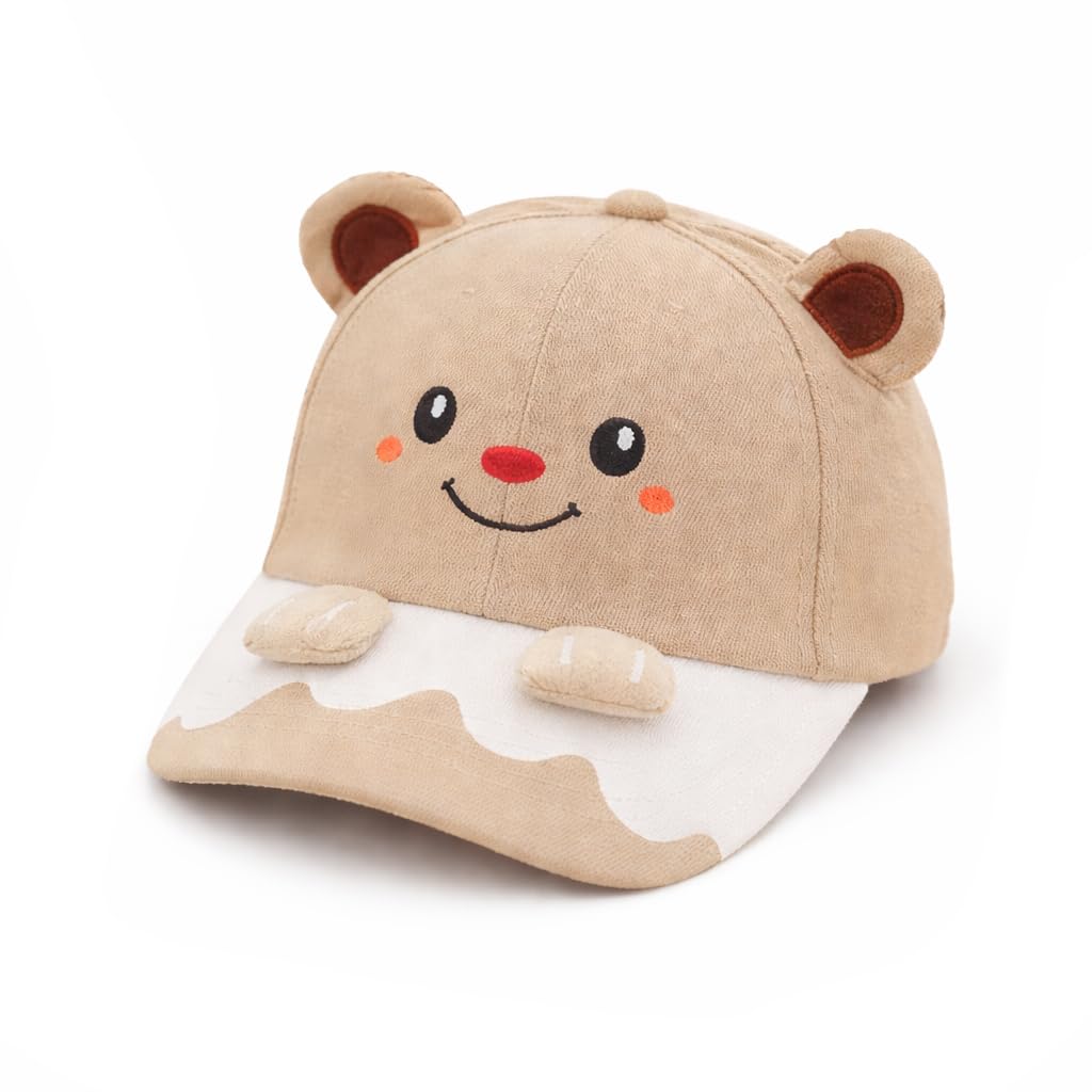 Bold N Elegant Kid's Cotton Panda Bear Dino Cute Cartoon Flat Peak Sun Visor Cap Hat Summer Cap-image-29