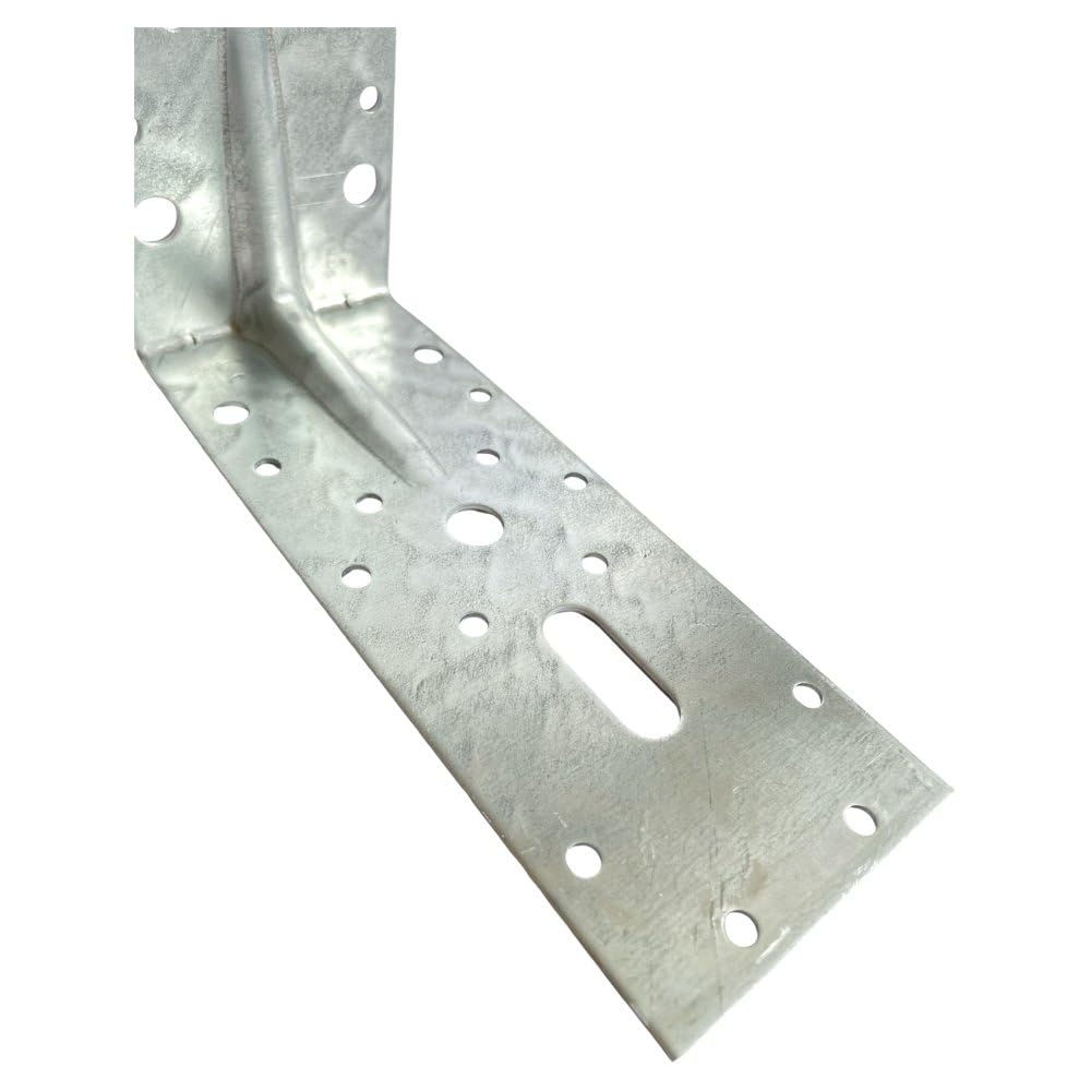 20x Winkelverbinder 2,5 mm Winkel mit Prägung | Holzverbinder Winkel Metall 170 x 170 x 65 mm, Metallwinkel Balkenverbinder Kleine