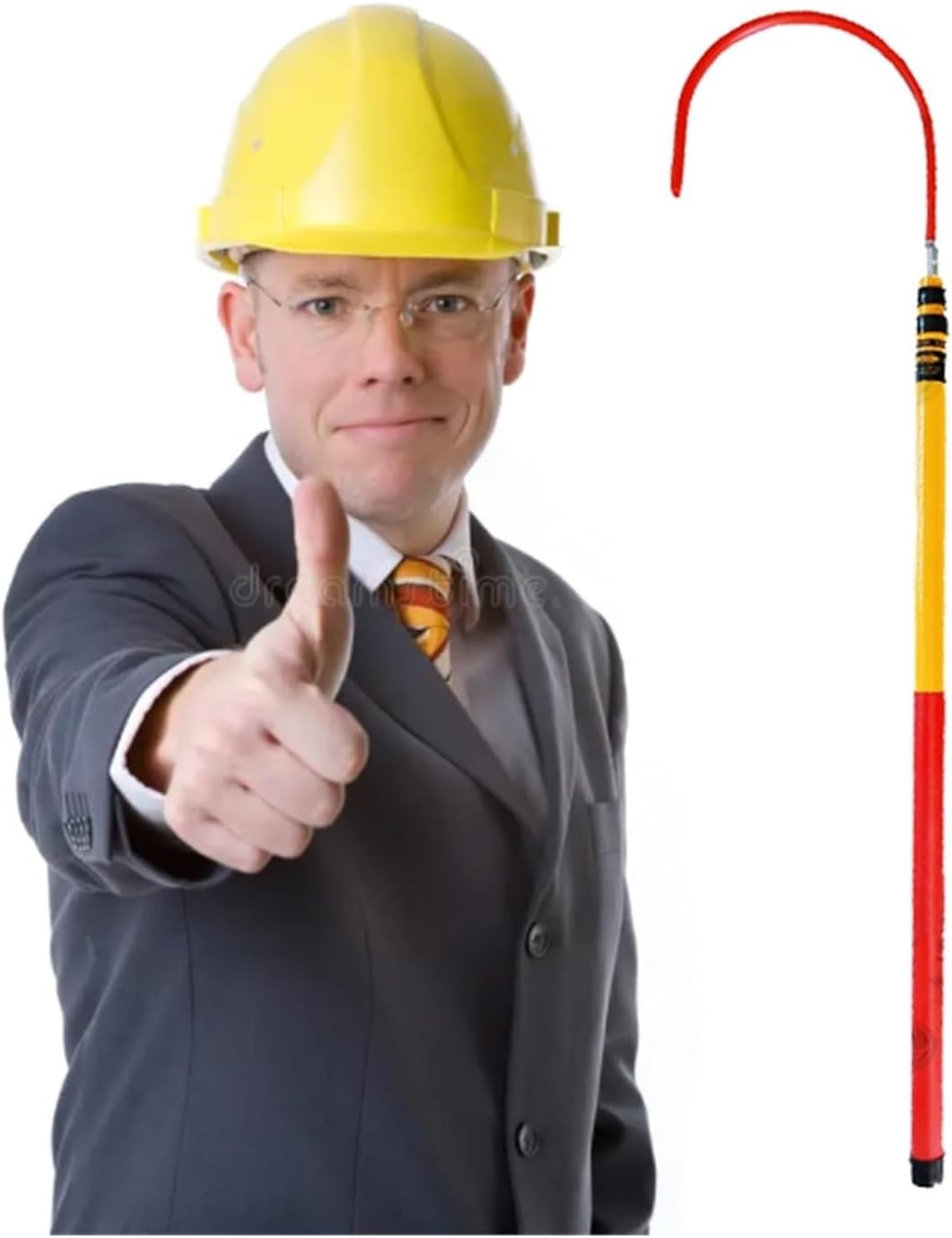 Insulated Handle Rescue Hook,Lightweight Anti-Electrocution Rescue Hook with Telescopic Pole,with Reinforced Fiberglass Handle, for Power Station/Factory/Auto Maintenance (3m/9.8ft)