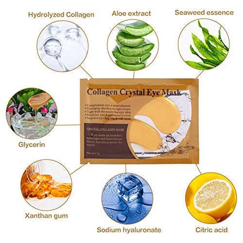 Collageen Oogmasker, Oogbehandelingsmaskers Moisturizer Ooglidcorrectie Onderooglapjes voor gezwollen ogen, Anti-rimpels… - Afbeelding 8