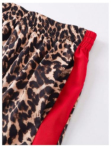 Verdusa Women's Plus Size Y2K Leopard Baggy Pants Streetwear Wide Leg Trousers3