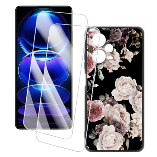 OAGELIM 2�Z�b�g �X�N���[���v���e�N�^�[ + �P�[�X Xiaomi Redmi Note 12 Discovery 5G (6.67 �C���`) �Ƃ̌݊������� �A�[�e�B�X�e�B�b�N�J�X�^���v�����g�J�o�[�Ƌ����K���X�t�B���� �X�N���b�`�h�~ (��)