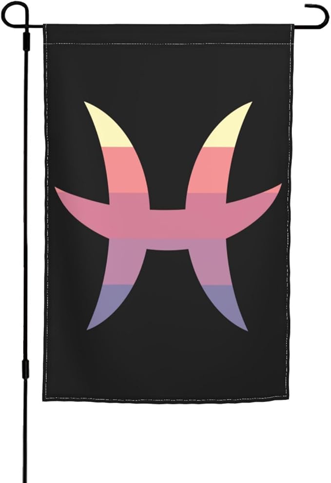 Zodiac Sign Pisces Symbol Garden Flag 12x18 Inch Double Sided Home Decor Banner Yard Outdoor Flag Garden Welcome Flags