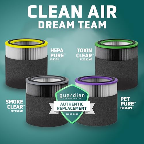 GermGuardian Filter V HEPA Pure Genuine Air Purifier Replacement Filter, Removes 99.97% of Pollutants, Wildfire Smoke, Odors, for Models AC3000W, AC3000B, AC3050, AP3151, AC151, Black/Yellow, FLT151 - Thumbnail 4