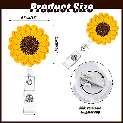 Tenare TENARE-BADGE HOLDERS-376 3 Pieces Felt Cute Badge Nurse Reel Retractable Badge Holder Flamingo Name Id Badge Clip thumb #1