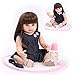 ZIYIUI 22 Pouces 55 cm Réaliste Reborn Poupée Entier Silicone Corps Poupée Bébé Fille Vrai Vie Cheveux Longs Originaux Nouveau-né Reborn Bébé Fille Toddler Jouet Cadeaux de Noël (Large)