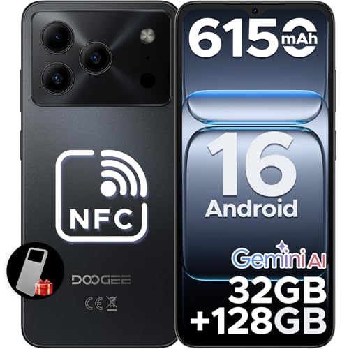 DOOGEE Note 56 Pro AI Android 16 Smartphone Ohne Vertrag, 32GB+128GB/2TB TF, 6150mAh, 6.56\" HD+ IPS, T7225 Octa Core Handy Günstig, 13MP+8MP, Dual SIM 4G Simlockfreie Handys,Gemini AI, OTG,NFC,Face ID DOOGEE Note 56 Pro AI Android 16 Smartphone Ohne Vertrag, 32GB+128GB/2TB TF, 6150mAh, 6.56\" HD+ IPS, T7225 Octa Core Handy Günstig, 13MP+8MP, Dual SIM 4G Simlockfreie Handys,Gemini AI, OTG,NFC,Face ID
