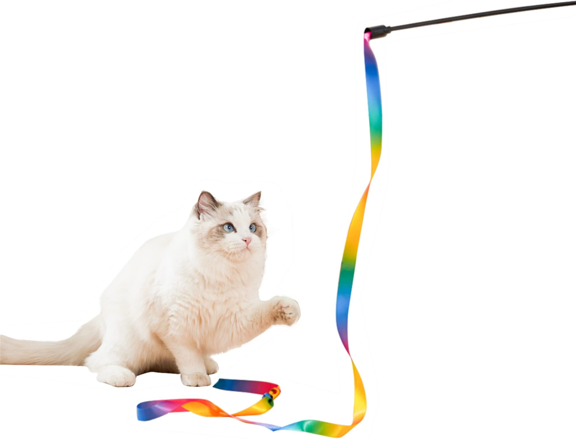 Maxpower Planet Interactive Cat Toys Teaser Rainbow Wand String