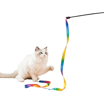 Maxpower Planet Interactive Cat Toys Teaser Rainbow Wand String - Pack of 2