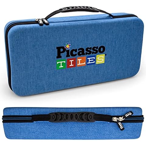 PicassoTiles Toy Carry Case Magnetic Tiles Construction Blocks Magnet Toys Kids Accessory Character Action Figure Toddlers Storage Box Organizer STEM Portable Travel Bag Water Resistant Oxford Cloth Cover