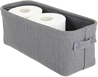 mDesign Large Toilet Paper Storage - Made of Cotton - an Elegant Solution to Toilet Roll Storage - Also Ideal as a Bathroom Storage Basket for Towels and Newspapers - Light Gray