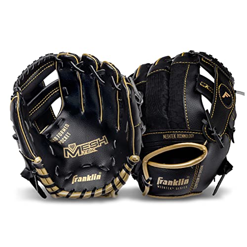 image for Franklin Sports Kids Baseball Gloves - Meshtek Child's Tball Glove + B