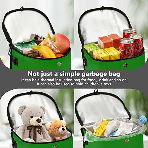 Image of Wudan Small Car Trash Can Green Accessories for Garbage Storage Organizer with Lid Waterproof Portable Auto and Truck Interior Seat Bin