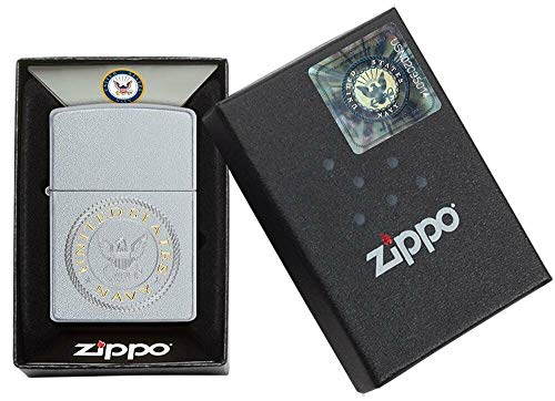 Encendedor Zippo clásico personalizado US Navy plateado miniatura 4