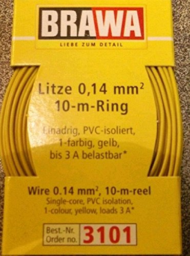 BRAWA 3101 Litze 0,14mm² 10m Ring gelb Cover
