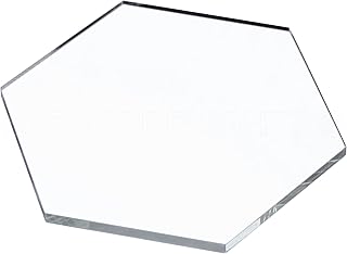 CleverDelights 4" Hexagon Glass Tile - Clear