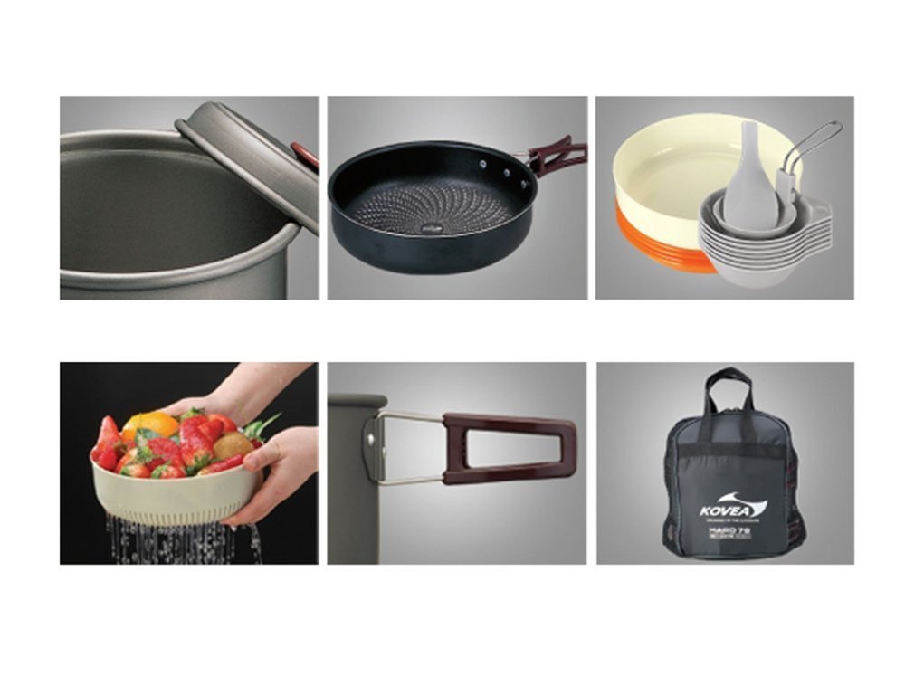Kovea Outdoor Indoor Camp Kitchen Cookware Set 18 Pieces Grey Aluminum 207 x 207 x 183mm product thumbnail 5