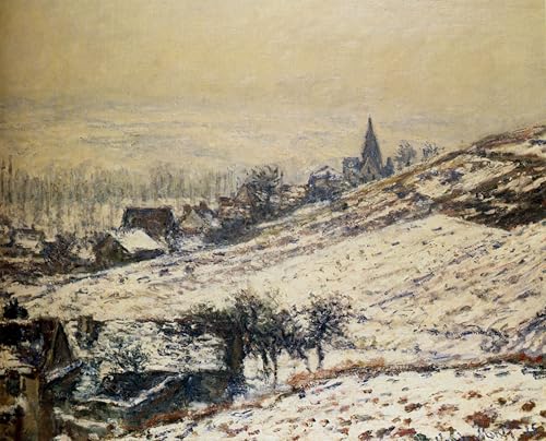 Affiche de arts L'hiver à Giverny Claude Monet toile de paysage grand format 60x90cm