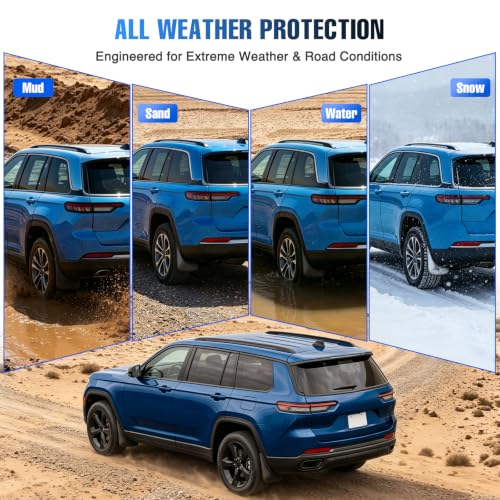Image of Nilight Mud Flaps Splash Guards for Jeep Grand Cherokee L 2021-2026 | No Drilling Precision Fit, Heavy Duty All Weather Protection, Front & Rear Set
