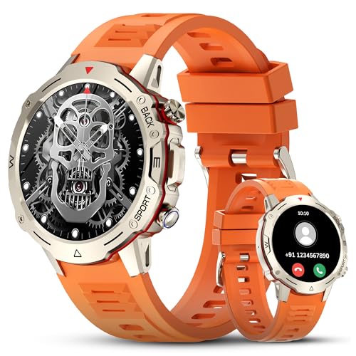 Image of Nervfit Blaze Smartwatch 1.4 inch LED Display, Bluetooth Calling, IP67 Waterproof, Heart Rate & SpO2 Monitor, Sleep & Stress Tracking, 7-Day Battery, Fitness & Sports Modes (Vibrant Gold)