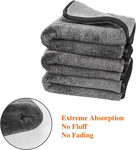 Auto Hub Microfiber Car Cleaning Cloth - Soft 800 GSM (60x40 cm) Microfiber Cloth for Car and Bike - Scratchless Drying and Detailing 60x40 cm, Pack of 3, Grey (Image - 6)