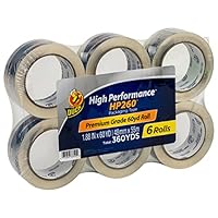 Duck High Performance Clear Packing Tape Refills - 6 Rolls of HP260 Strong Packaging Tape for Shipping, Moving, Mailing & Storage Boxes - 3" Core - 1.88 Inch x 60 Yards - Clear (287863)