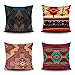 Lot de 4 housses de coussin BAGEYOU motif tribal indien traditionnel mexicain rayé sud-ouest aztèque aztèque navajo tribal, décoration intérieure carrée 45,7 x 45,7 cm