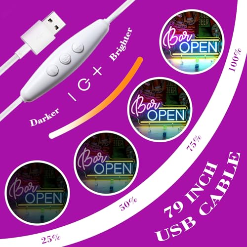 Image of WX&YH Bar Open Neon Sign Led Sign for Wall Open Home Bar Decor Open Bar Neon Lights Signs for Business Window Pub Cafe Man Cave Club Restaurant Open Sign Decor Gifts to Club Party