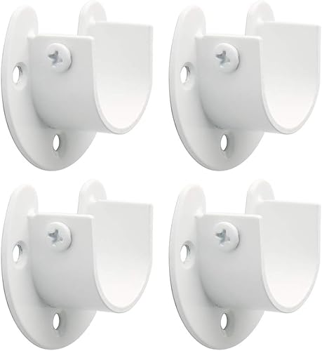 Alise Soporte de barra de cortina de 1 pulgada de diámetro, soportes para barra de armario montado en la pared, soportes de brida de barra de