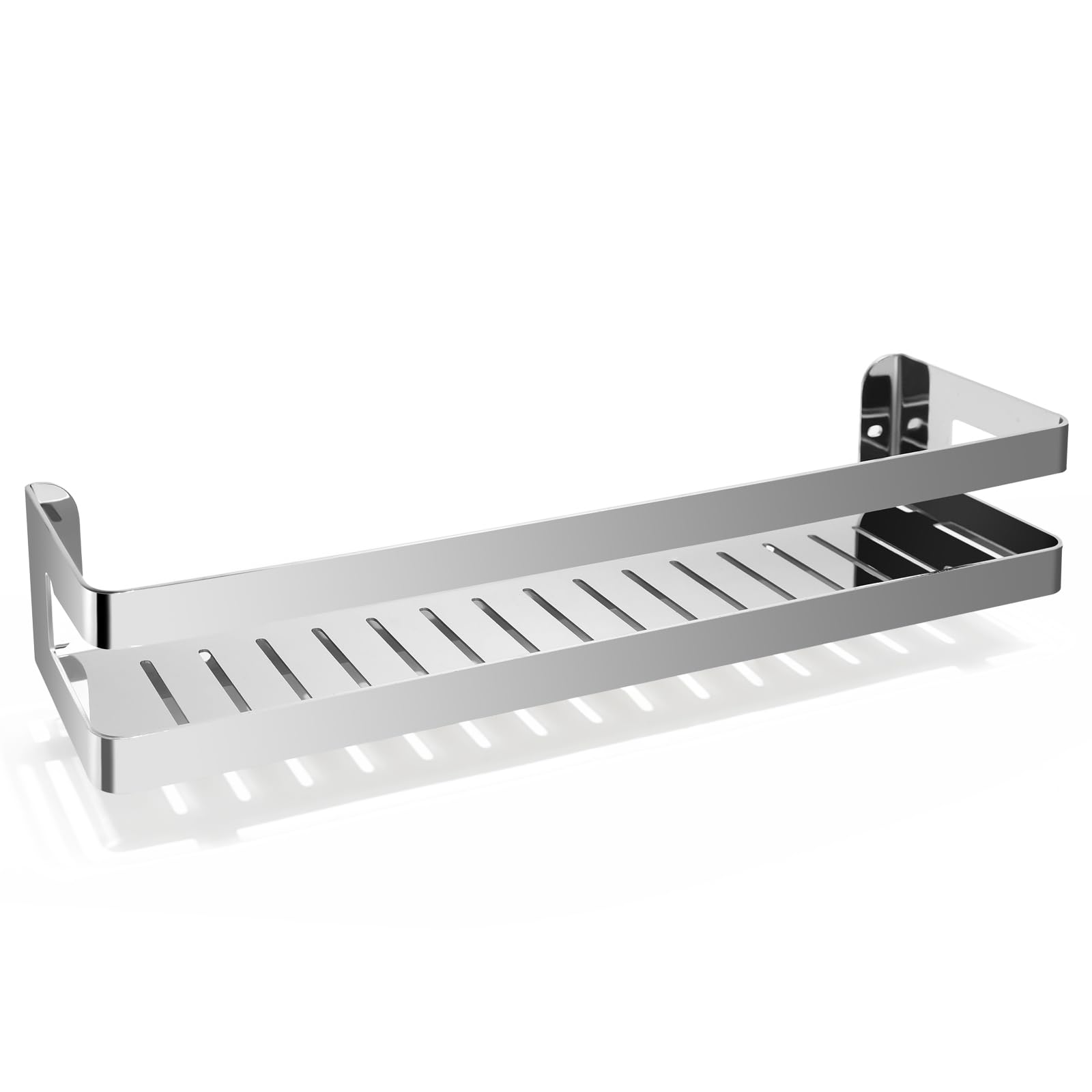 QL Mensola Doccia,Portaoggetti Doccia in Acciaio Inox SUS304,Mensole Bagno Design Minimalista,Cestino per Doccia 40CM,Cromo