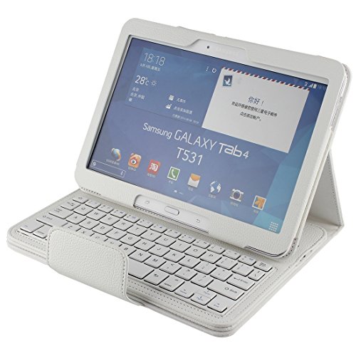 Samsung Galaxy Tab 4 10.1 Funda, Samsung Galaxy Tab 4 10.1 Teclado caso, piel con carcasa desmontable teclado Bluetooth para Samsung Galaxy Tab 4 10.1 [T530]