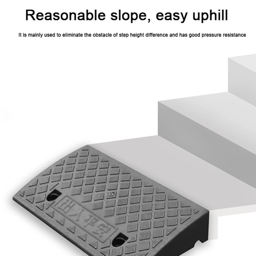 ZJIEX Rampa per soglia in gomma, antiscivolo, 3 – 19 cm, rampa per sedia a rotelle, rampa di carico portatile, per auto, scooter, bicicletta (colore nero, dimensioni: 50 x 40 x 17 cm)
