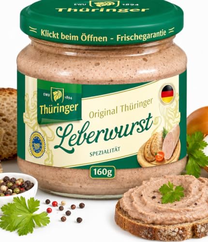 EWU Thüringer Leberwurst 160g - Originale Wurstspezialität im Glas