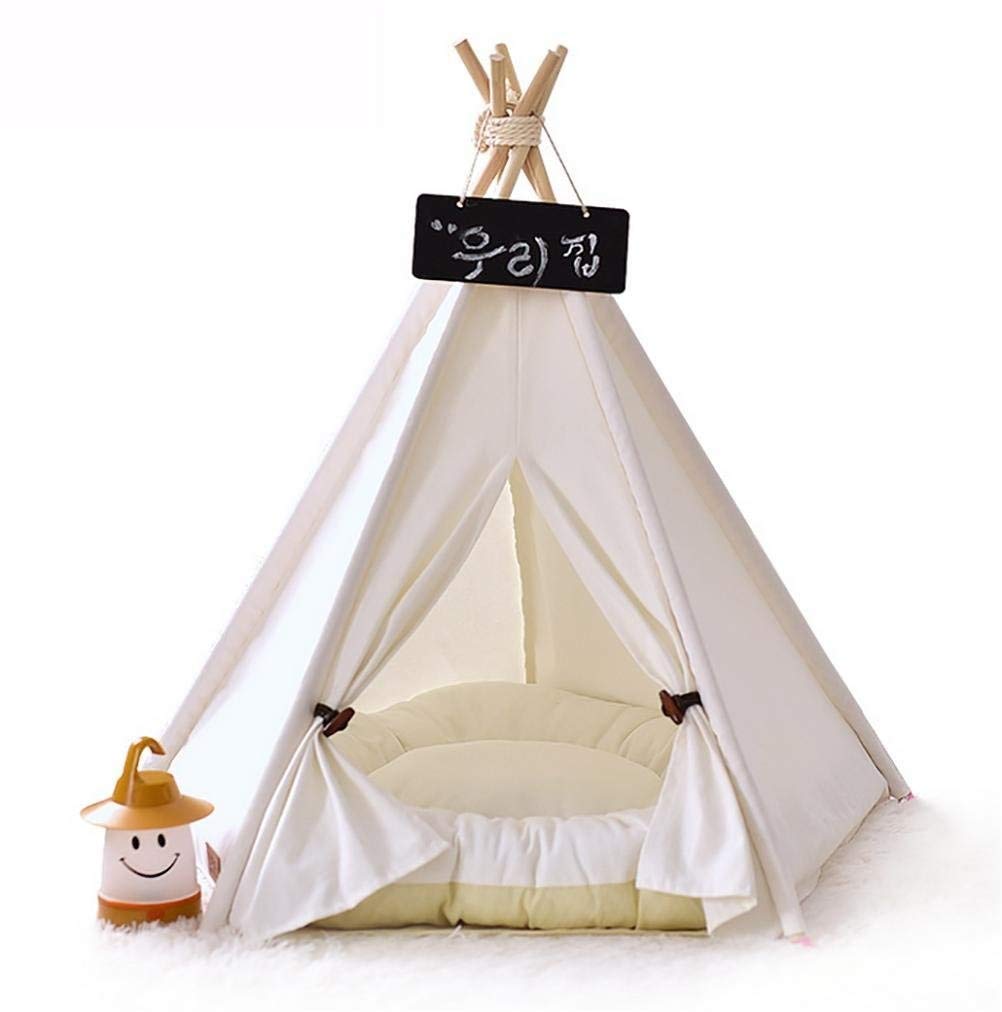 Knoijijuo Teepee Tent Pet Bed for Dogs Cats Pet Play House Bed Tents for Dogs Removable And Washable,60 * 60 * 70cm