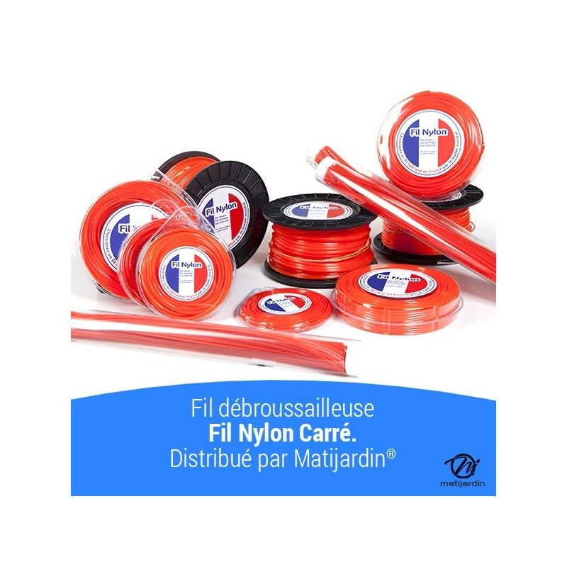 Matijardin - Fil débroussailleuse Carré 2,4 mm x 136 m Fil Nylon