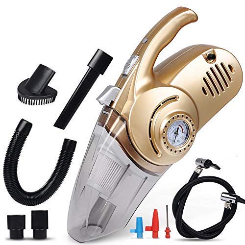 AKHAND 4 in 1 Desktop Vacuum Desk Dust Cleaner and Air Compressor with LED Light for Cleaning Hairs Crumbs Scraps for Laptop Piano Computer Car (Golden)-image-2